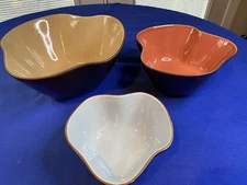 Nesting Serving Bowls Set 3 Abstract Shape