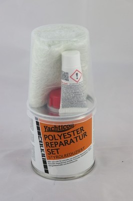 YACHTICON Kanu Reparatur Set Polyester Reparaturset 250 Gramm styrolreduziert