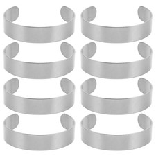 8Pcs Durable Stainless Steel Bracelet Blanks for DIY Jewelry Making Silver Cuff