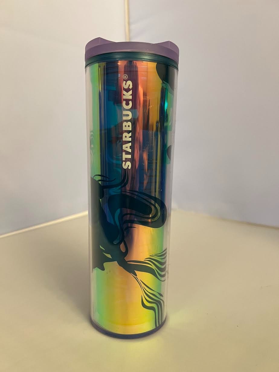 Starbucks 2023 Mermaid Siren Iridescent Purple Double-Tail 16oz Tumbler