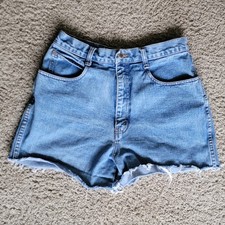 Vintage Bill Blass Jean Short Womens 12 Blue Denim High Rise Cuff Classic 90s