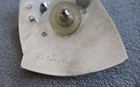 Vtg MODERNIST Caviar STERLING Silver Big Triangular EARRINGS Artist-Signed 1.5" — photo 7