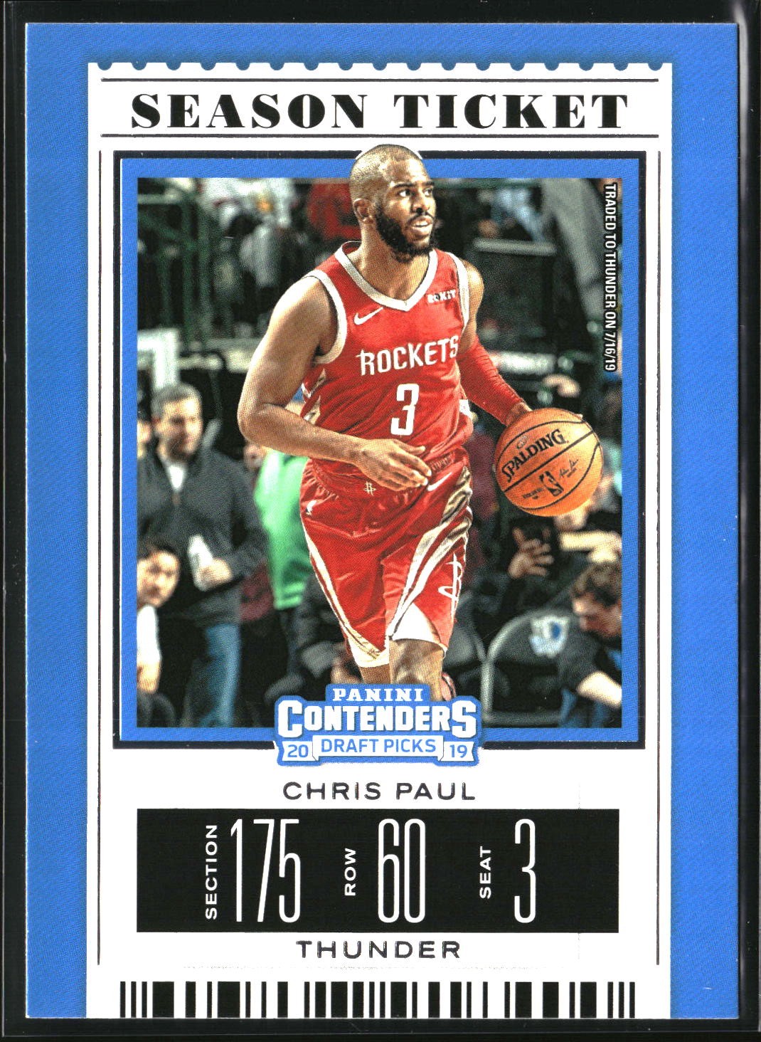 Chris Paul 2019 Panini Contenders Draft Picks #8b Red Uniform OKCThunder
