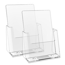 2 Pack 6'' x 9'' Acrylic Brochure Holder,wide brochure leaflet booklet litera...