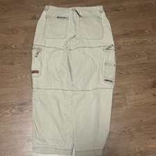 Y2K ANG Baggy Cream Cargo Pants Size 34
