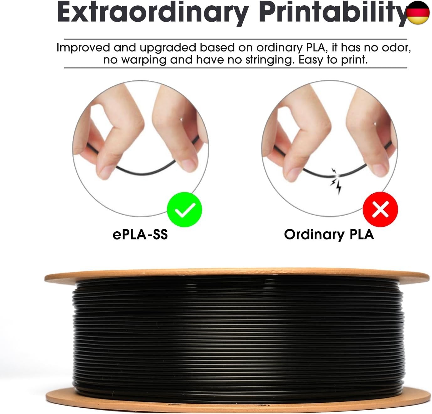 eSUN PLA Filament 1.75mm, PLA Basic 3D Drucker Filament Maßgenauigkeit +/- - Bild 3