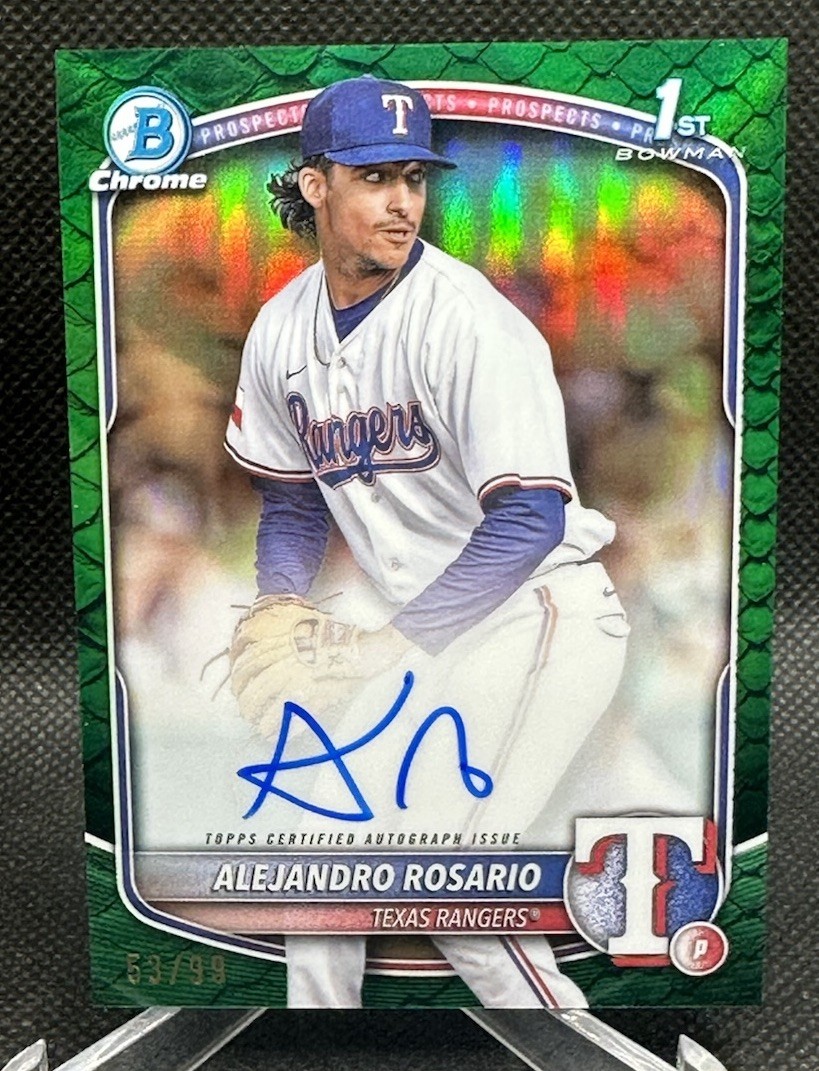 2025 Alejandro Rosario Bowman Chrome Green Reptilian Auto #/99 CPA-ARO