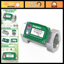 3" Digital Fuel Flow Meter 21-264 GPM LCD Display for Diesel, Gas, Water More
