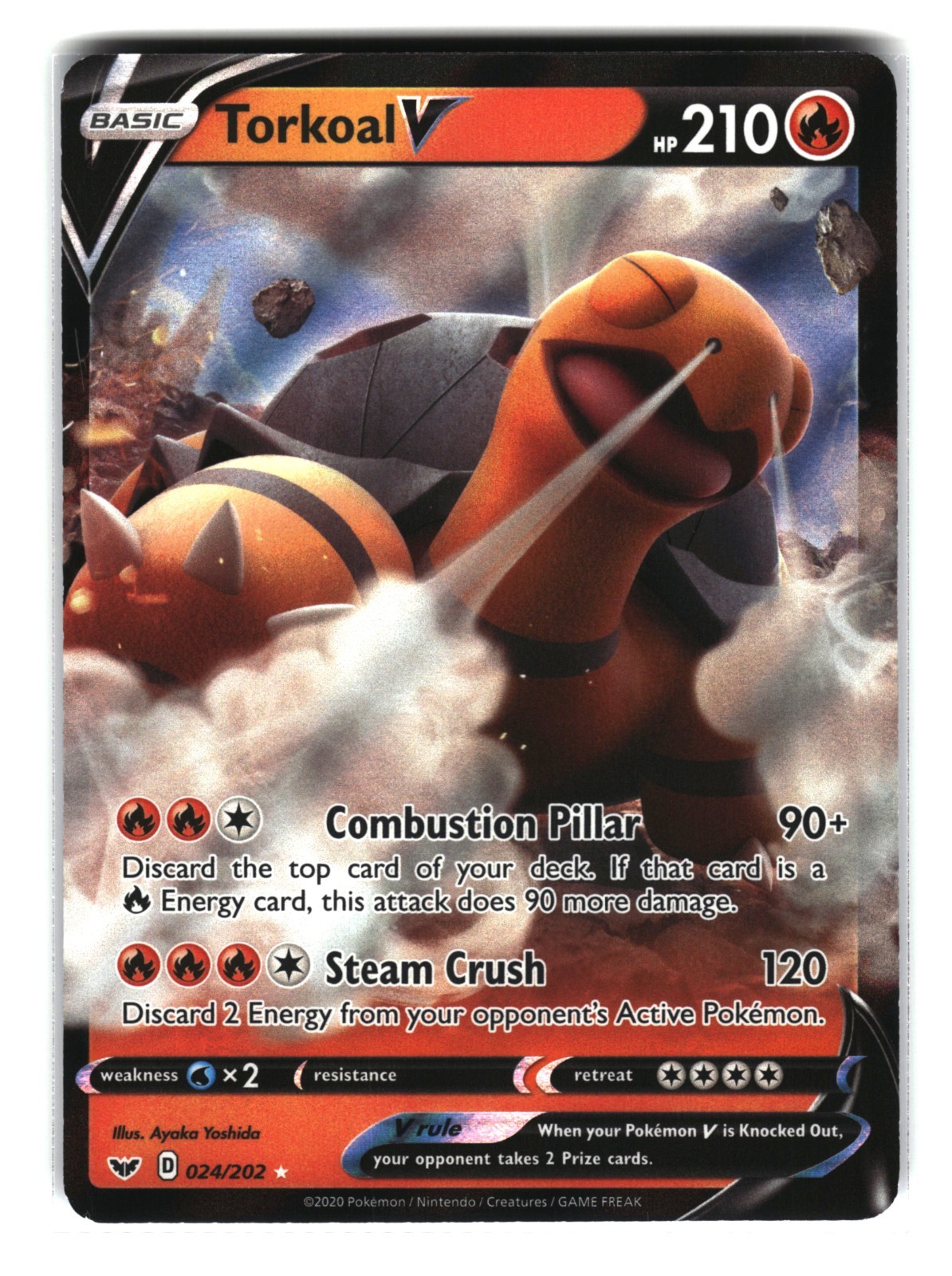 Torkoal V 024/202 Holo Rare V Sword & Shield Pokémon Card