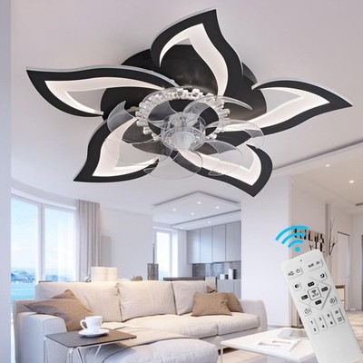 MeiMeiDa 27'' Modern Ceiling Fan with Lights Remote Control, Low Profile Ceili...