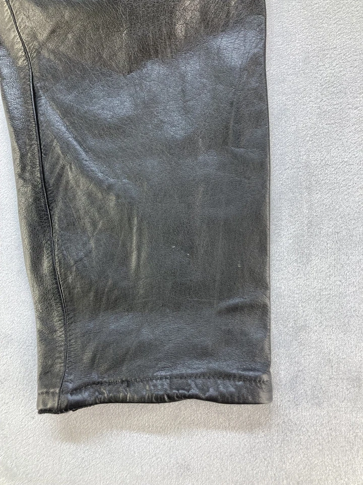 Harley Davidson Motorcycle Pants Women’s Size 42/14 Black Leather Riding Pants - Image 4 of 4