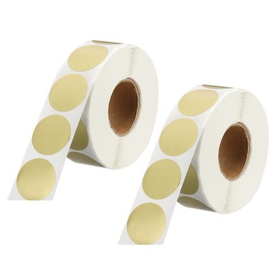 2Roll 2000pcs Color Dot Sticker 1'' Blank Circle Coding Label Gold