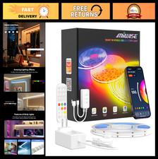 RGB COB LED Strip Light 32.8ft Color Changing Dimmable Super Bright 24V, Alexa/G