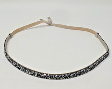 Swarovski Crystal Fabric Choker Necklace Silver Adjustable Discontinued