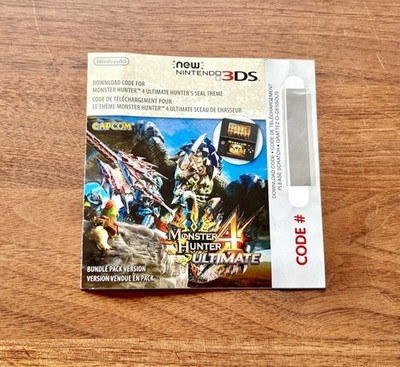 Monster Hunter 4 Ultimate (Nintendo 3DS) New 3DS Bundle Pack Download Code