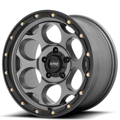 KMC Wheels KM541 Dirty Harry 17x8.5 Satin Grey with Black Lip (4pcs) A1