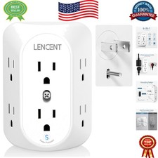 Versatile 3 Prong Outlet Extender: 6 AC Outlets with Surge Protection for Safety