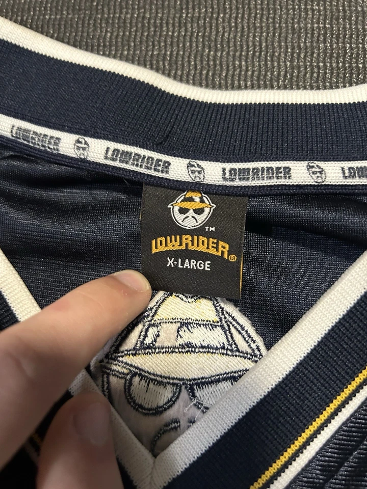 Camiseta Lowrider #77 vintage azul marino y blanco - talla XL (2000) súper enferma Foto 3 de 4