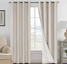 H.VERSAILTEX Blackout Curtains, Linen Curtains 108 Inches Long 100 Black Out Cu