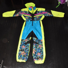 Obermeyer Zip Up Retro Ski Suit Snowsuit one piece Kids Juniors Kids Large