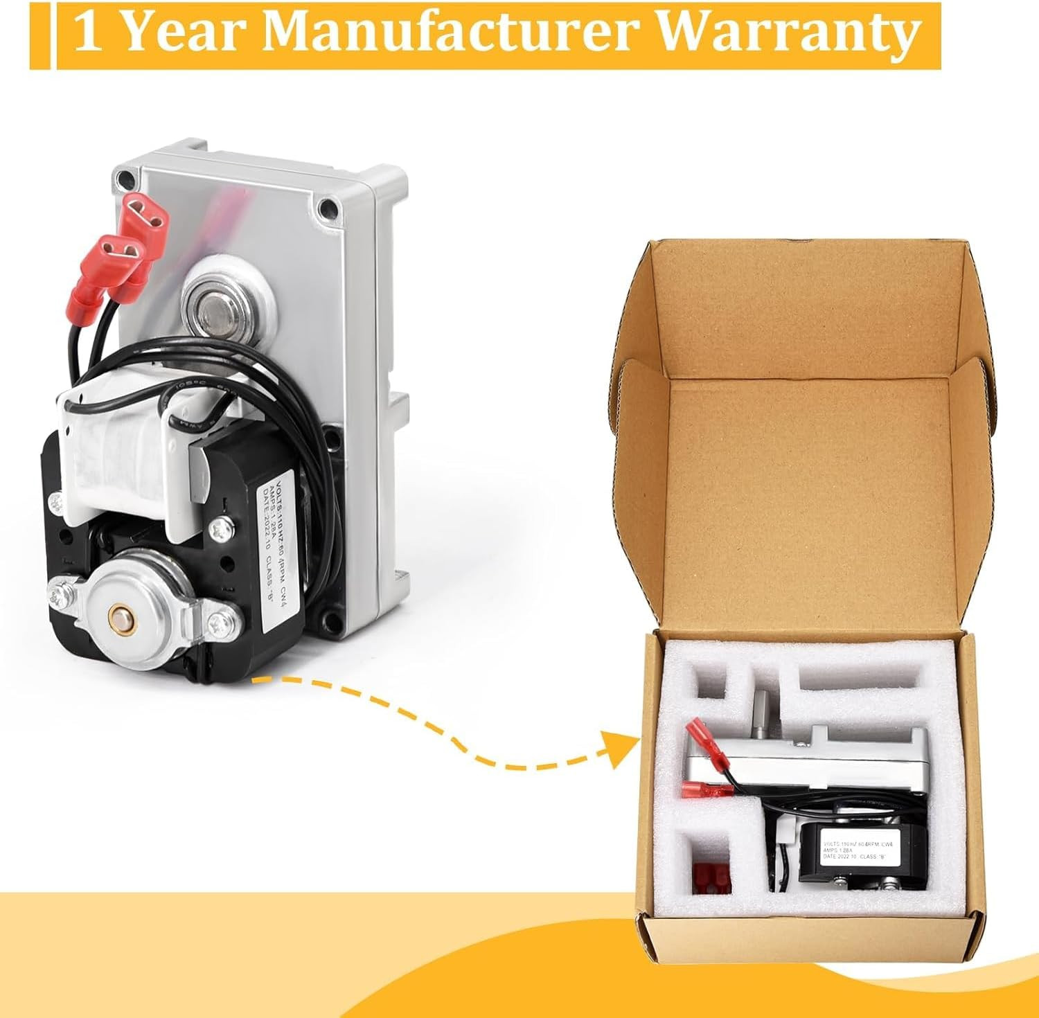 3-20-60906 Auger Feed Motor for Harman Pellet Stove P61A, P68, Accentra, P43, P6