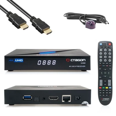 OCTAGON SX888 4K V2 WL ULTRA HD HDMI USB H.265 Stalker Multistream IPTV Receiver - Bild 1 von 4