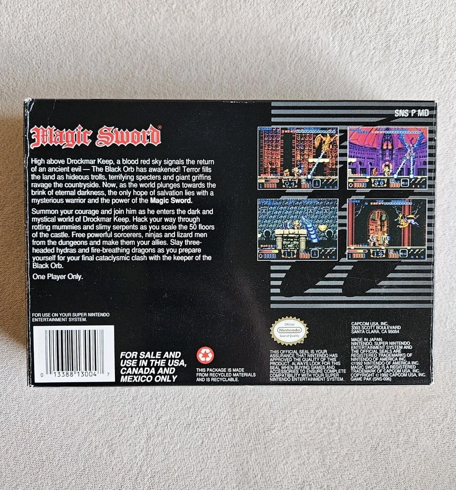 MAGIC SWORD SUPER NINTENDO COMPLETE IN BOX - Image 3 of 4