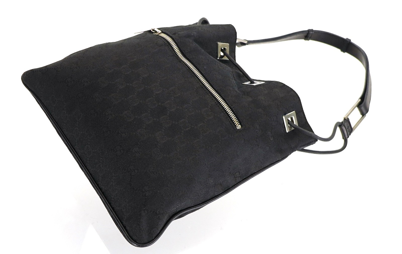 Authentic GUCCI Black Drawstring Hobo Shoulder Ba… - image 6