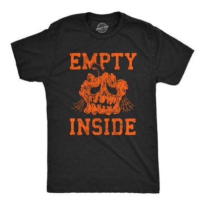 Mens Empty Inside T Shirt Funny Halloween Rotting Jack O Lantern Tee for Guys