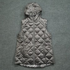 Gerry Vest Womens Medium Grey Down Puffer Reversible Hooded Outdoors