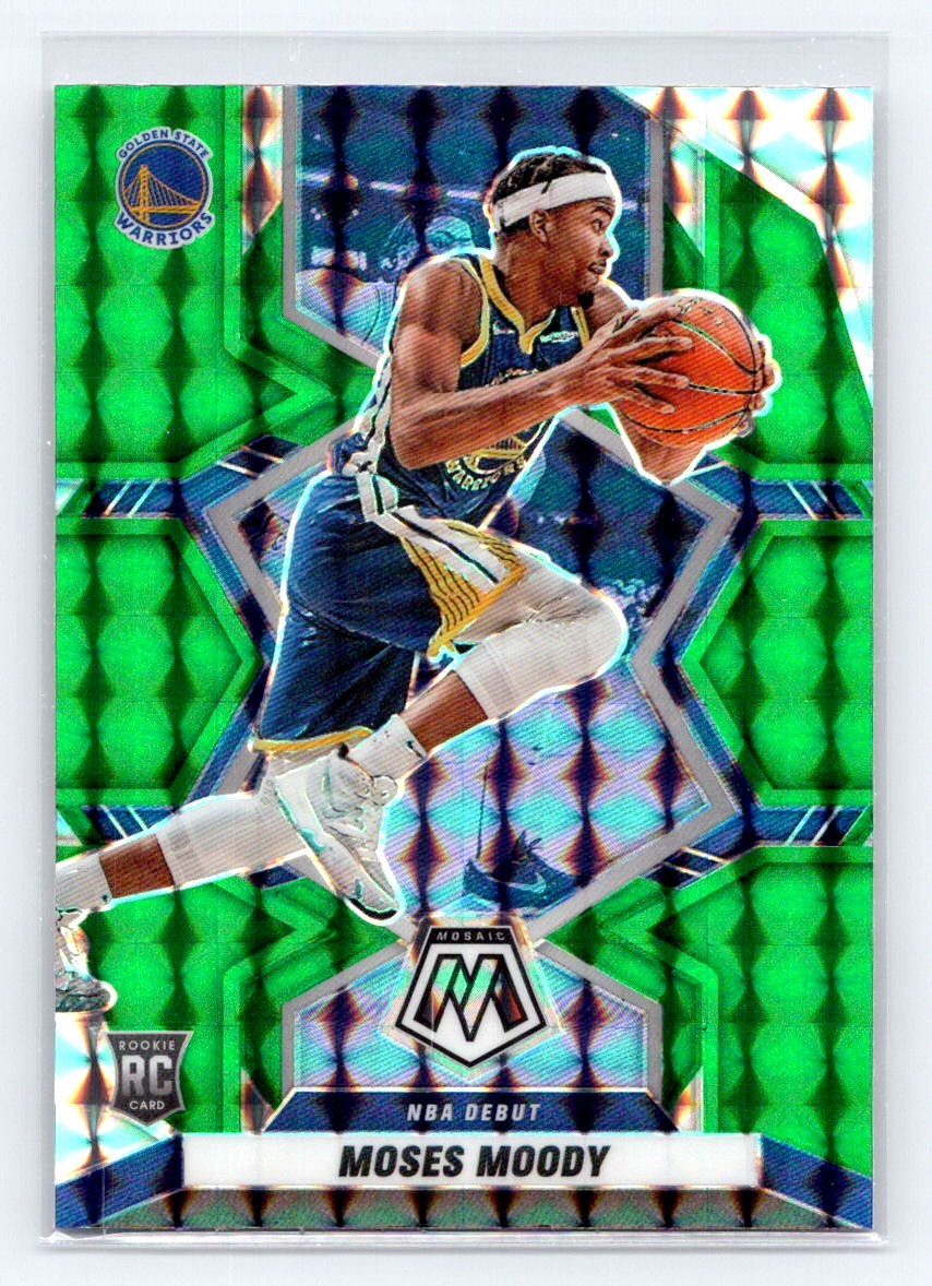 2021-22 Panini Mosaic #277 Moses Moody Green RC Golden State Warriors