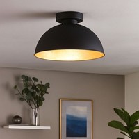 Deckenleuchte Deckenlampe Esszimmerlampe Led Filament Retro Schwarz Gold Dm 31Cm