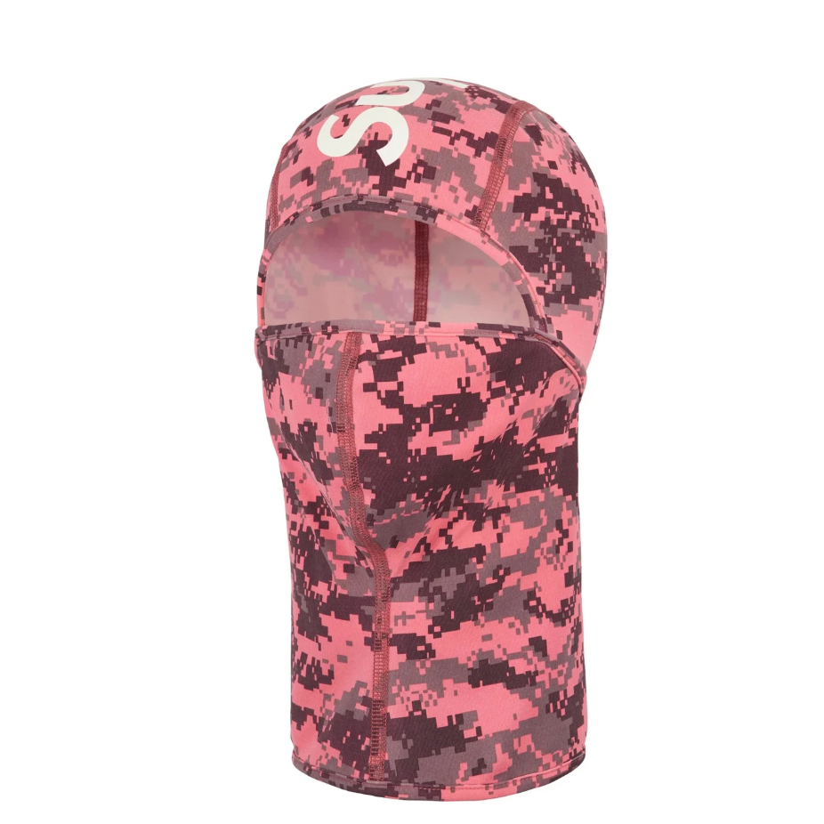 SUPREME FW25 HEAT REACTIVE DIGI CAMO BALACLAVA SKI MASK BLACK PINK