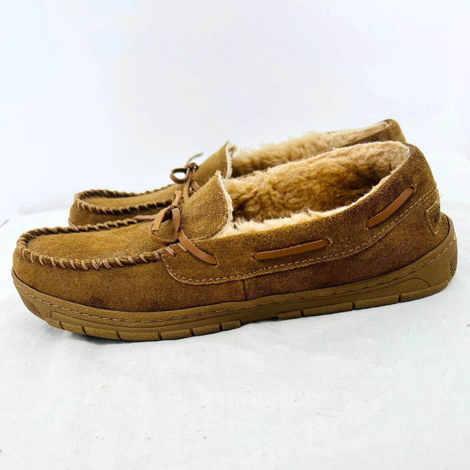 EDDIE BAUER Para hombres Sherpa Forrado Gamuza Casa Zapatos Zapatillas M 8-9 Comodidad Ocio Foto 3 de 4