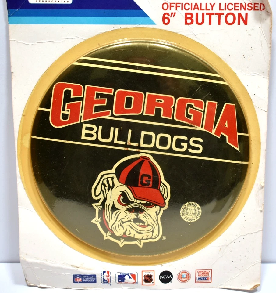 NEW Vintage WinCraft UGA University Of Georgia Large 6" Button Bulldogs Gameday - Image 2 of 4