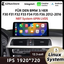 12.3 Wireless Linux CarPlay f�r BMW 3 4er F30 F31 F34 F32 F33 NBT NAVI Autoradio