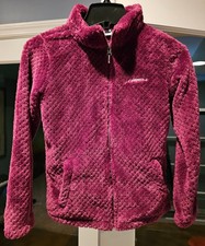 Columbia Girls M 10/12 Fire Side Sherpa Full Zip Fleece Jacket Dark Raspberry