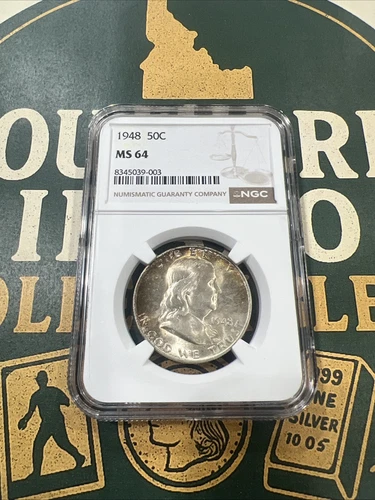 1948-D Franklin Silver Half Dollar NGC MS64 "TONED"