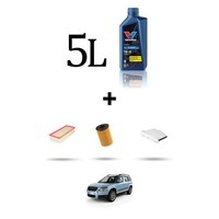 Hoffcar Wartungskit 3 Filter Und 5L ÖL FüR Skoda Yeti (5L) 2.0 Tdi 81Kw Ab 20