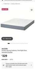 Double Mattress, IKEA Valevag/ VALEVÅG, Pocket Spring, 140x200, Firm