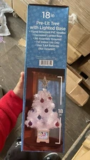 New TWO COUNT Pre-Lit Christmas Tree 18 Inch Pre-Lit Lighted Base