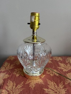 Vintage Fifth Avenue Glass Crystal Globe Table Lamp w/ Brass Base 10.5 