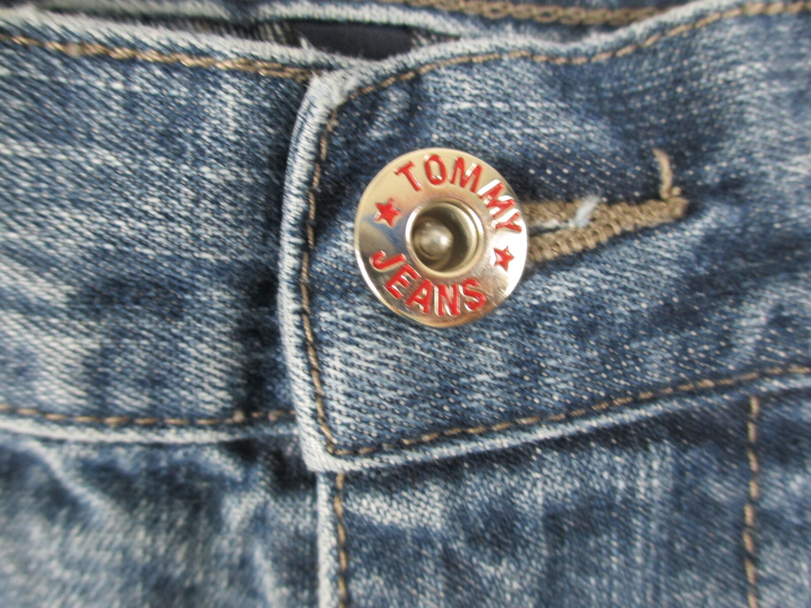 VINTAGE Tommy Hilfiger Pants Mens 32 Blue Denim Jeans 00s Casual 32X32 thumbnail 4