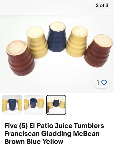 MCM Vintage CA Keramik Saftgläser oder ? 3er Set - Bild 6 von 6