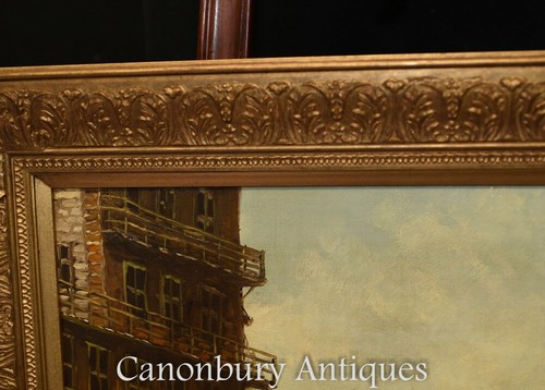 Italian Oil Painting Triumphal Arch Cityscape Signed Rome - 第 7/11 張圖片