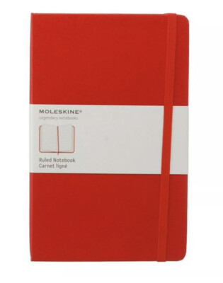 Original!!. Moleskine Hard   Cover Large Notebook Red With Plain  Pages