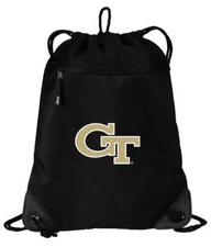 Georgia Tech Drawstring Backpack Georgia Tech Logo Cinch Pack - Mesh & Microfibe