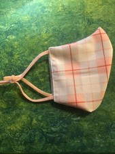 Grey/pink Plaid Face Mask