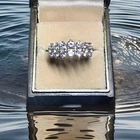 Size 10 Vintage 925 Sterling Silver Cubic Zirconia Ring From Thailand