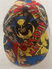 Marvel Wolverine AOP Bioworld Hat L/XL 2009 All Over Print Cap Fitted Multicolor